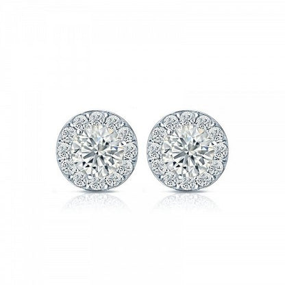 Halo Style Stud Earrings - I Heart Moissanites