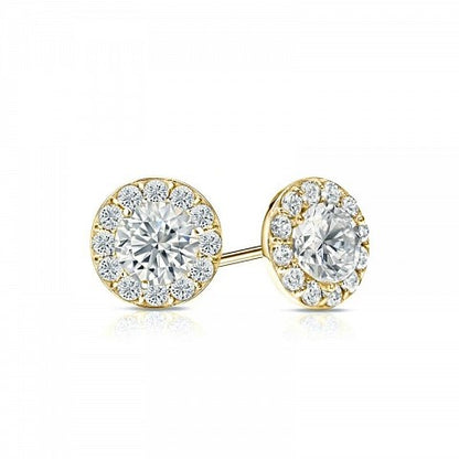 Halo Style Stud Earrings - I Heart Moissanites