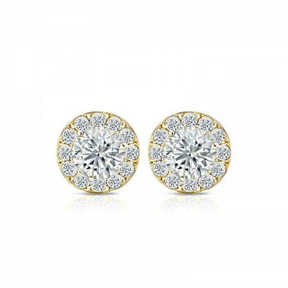 Halo Style Stud Earrings - I Heart Moissanites