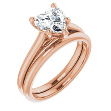Five Claw Heart Solitaire Engagement Ring