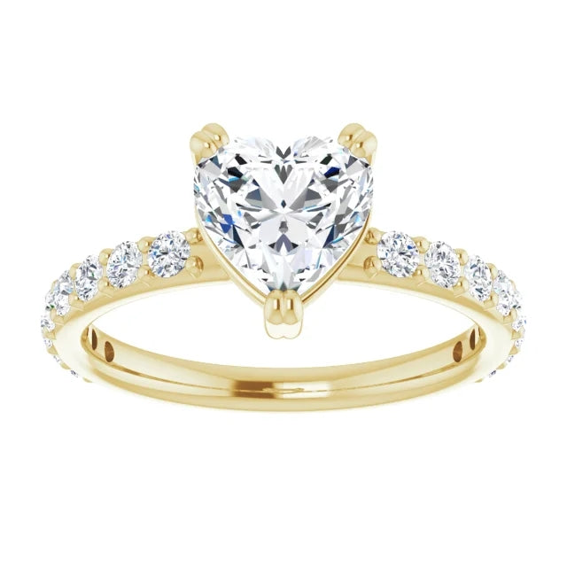 Heart Claw Set Style Engagement Ring