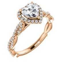 Heart Twist Halo Style Engagement Ring - I Heart Moissanites