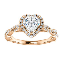 Heart Twist Halo Style Engagement Ring - I Heart Moissanites