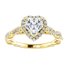 Heart Twist Halo Style Engagement Ring - I Heart Moissanites