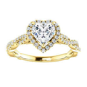 Heart Twist Halo Style Engagement Ring - I Heart Moissanites