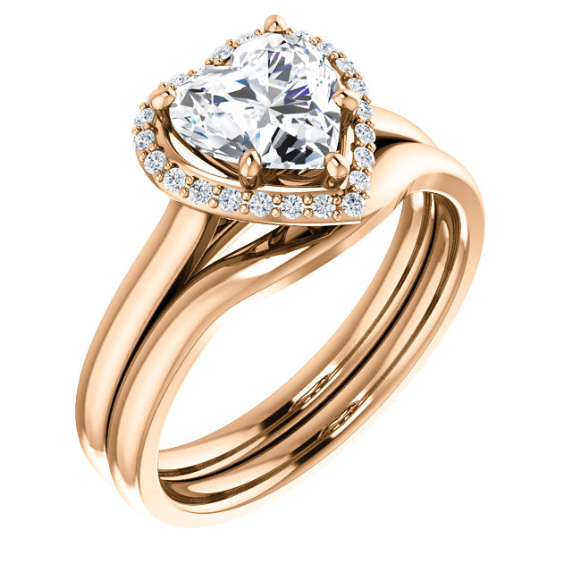 Heart Halo Style Engagement Ring - I Heart Moissanites