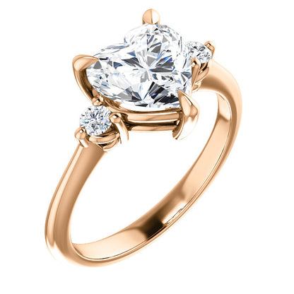 Heart Accent Engagement Ring - I Heart Moissanites