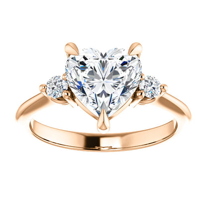 Heart Accent Engagement Ring - I Heart Moissanites