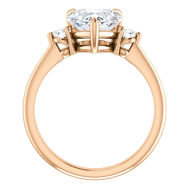 Heart Accent Engagement Ring - I Heart Moissanites