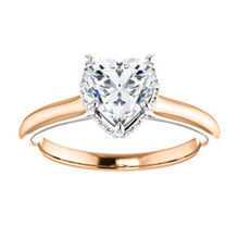 Heart Solitaire & Hidden Halo Engagement Ring - I Heart Moissanites
