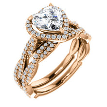 Heart Twist Halo Style Engagement Ring - I Heart Moissanites