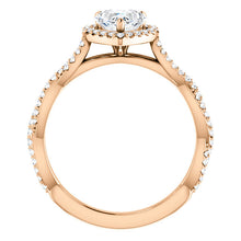 Heart Twist Halo Style Engagement Ring - I Heart Moissanites