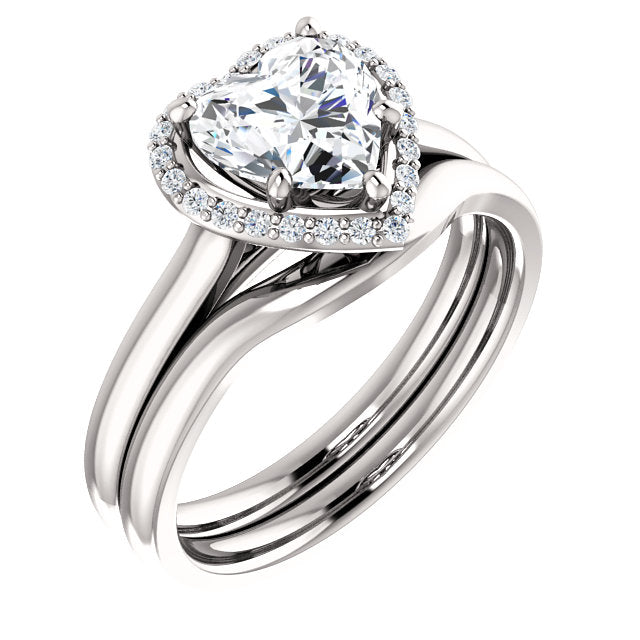 Heart Halo Style Engagement Ring - I Heart Moissanites