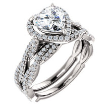 Heart Twist Halo Style Engagement Ring - I Heart Moissanites