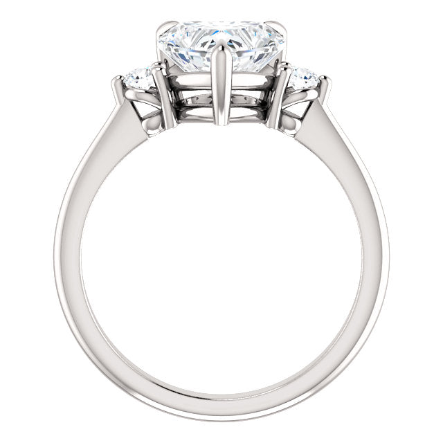 Heart Accent Engagement Ring - I Heart Moissanites