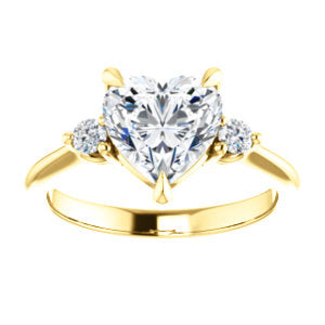 Heart Accent Engagement Ring - I Heart Moissanites