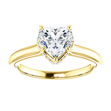 Heart Solitaire & Hidden Halo Engagement Ring - I Heart Moissanites