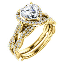 Heart Twist Halo Style Engagement Ring - I Heart Moissanites