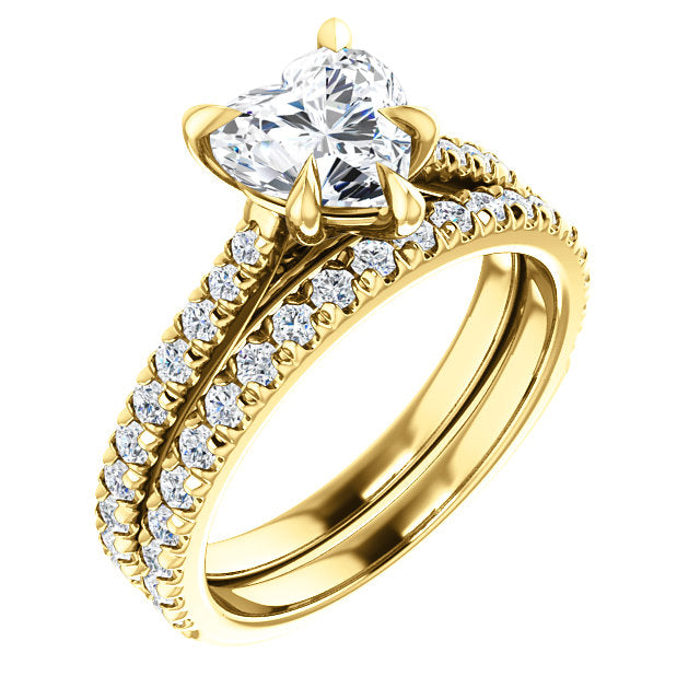 Heart Claw Set Style Engagement Ring - I Heart Moissanites