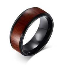 Tungsten Black & Wood 8mm Men's Ring
