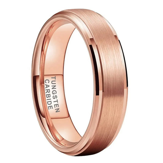 Tungsten Rose Brushed & Polished Mens Ring