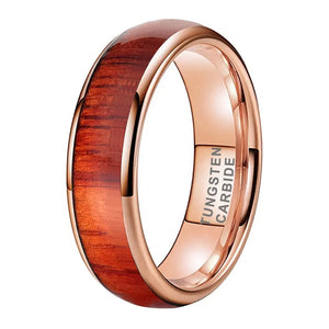 Tungsten Rose Wood Inlay Mens Ring I Heart Moissanites