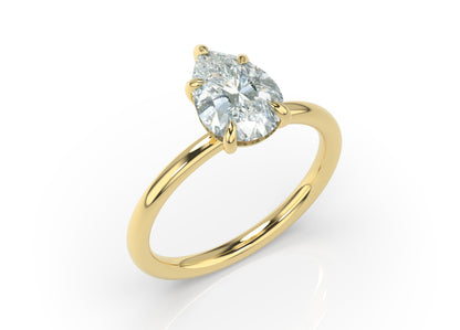 Five Claw Pear Solitaire Engagement Ring