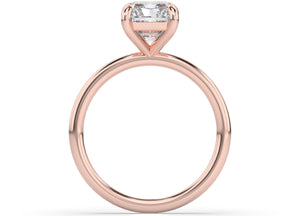 Four Claw Radiant Solitaire Engagement Ring