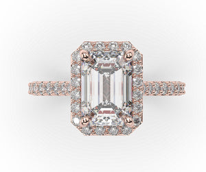 Emerald Halo Style Engagement Ring