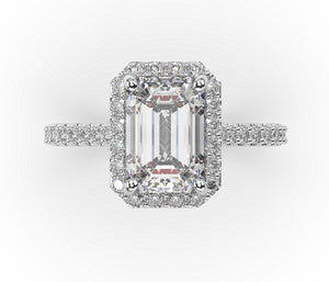 Emerald Halo Style Engagement Ring