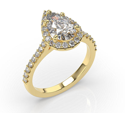 Pear Halo Style Engagement Ring