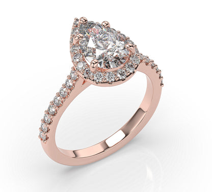 Pear Halo Style Engagement Ring