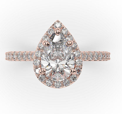 Pear Halo Style Engagement Ring