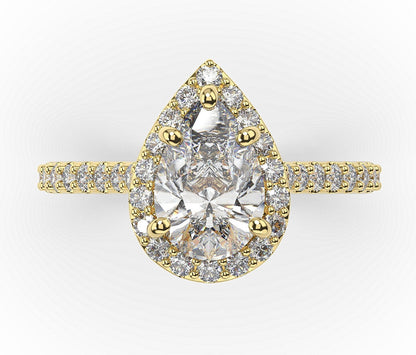 Pear Halo Style Engagement Ring