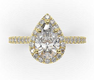 Pear Halo Style Engagement Ring