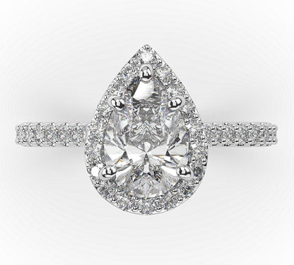 Pear Halo Style Engagement Ring