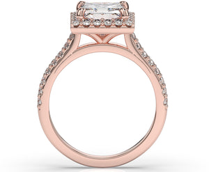 Princess Halo Style Engagement Ring