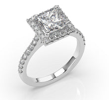 Princess Halo Style Engagement Ring