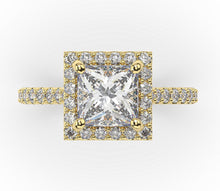 Princess Halo Style Engagement Ring