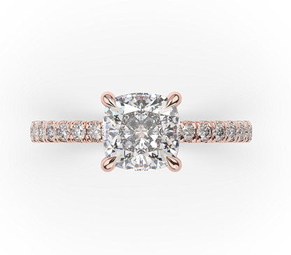 Cushion Claw Set Style Engagement Ring