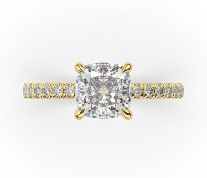 Cushion Claw Set Style Engagement Ring
