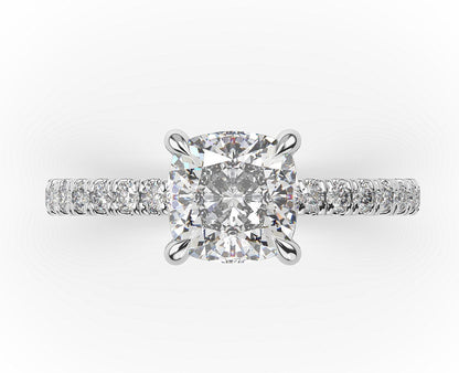 Cushion Claw Set Style Engagement Ring