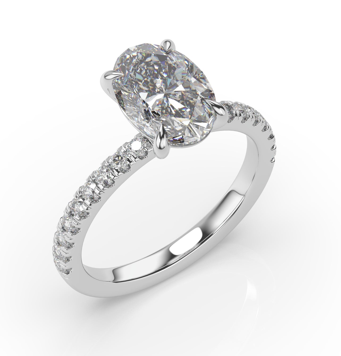 Oval Claw Set Style Engagement Ring