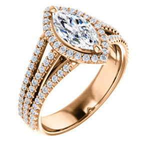 Marquise Halo Style Engagement Ring