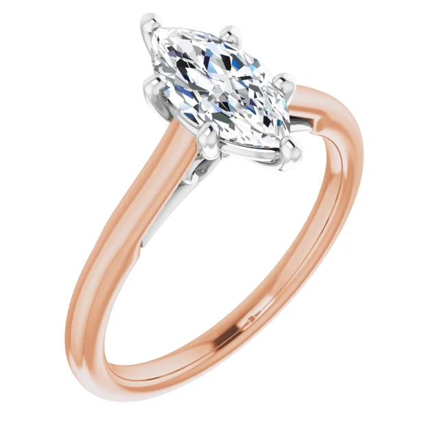 Six Claw Marquise Solitaire Engagement Ring