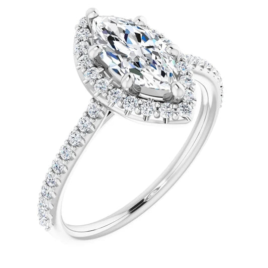 Marquise Halo Style Engagement Ring