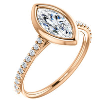Marquise Bezel Style Engagement Ring - I Heart Moissanites