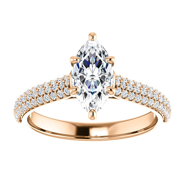 Marquise Pave Style Engagement Ring - I Heart Moissanites