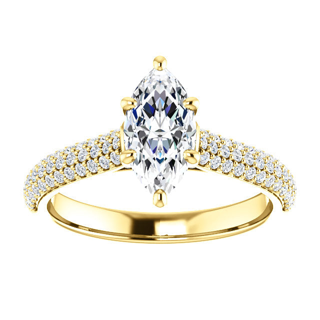 Marquise Pave Style Engagement Ring - I Heart Moissanites