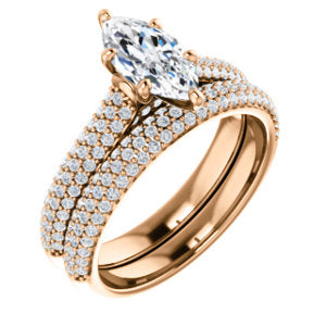 Marquise Pave Style Engagement Ring - I Heart Moissanites